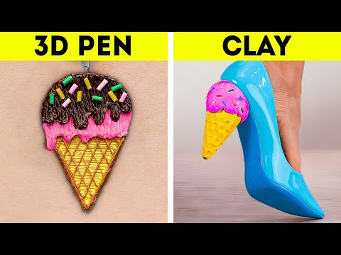 3D-PEN VS POLYMER CLAY | Cool And Colorful DIY Crafts And Jewelry To Save Your Money