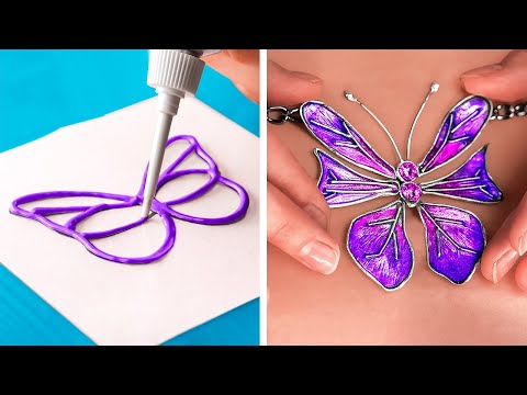 Colorful DIY Crafts And Awesome Jewelry With Glue, 3D-Pen, Polymer Clay And Epoxy Resin