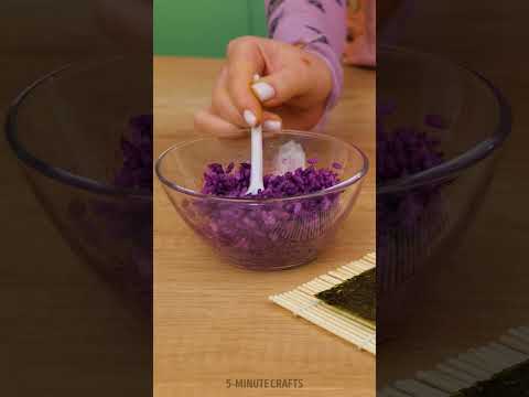 YUM! RAINBOW SUSHI RECIPE 🌈🍣😋 #shorts