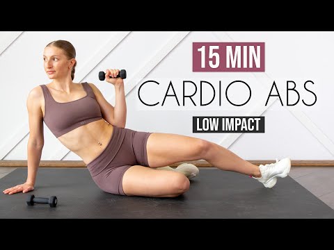 LOW IMPACT CARDIO + ABS (No Repeats, No Jumping, Light Weights)