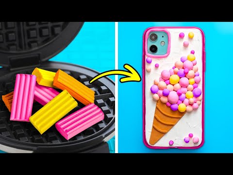 Cute And Colorful DIY Phone Case Ideas And Crafts Out Of Polymer Clay, Resin, 3D-Pen And Glue Gun