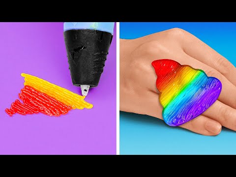 3D Pen VS Glue Gun. Colorful School DIY's, Jewelry, Accessories