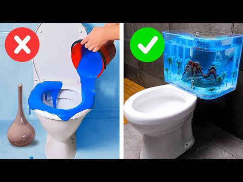 Cool Toilet Transformation. Bathroom Hacks