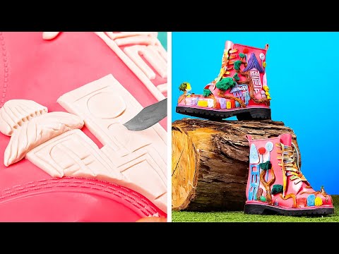 Creative Boots, High heels made from different trash