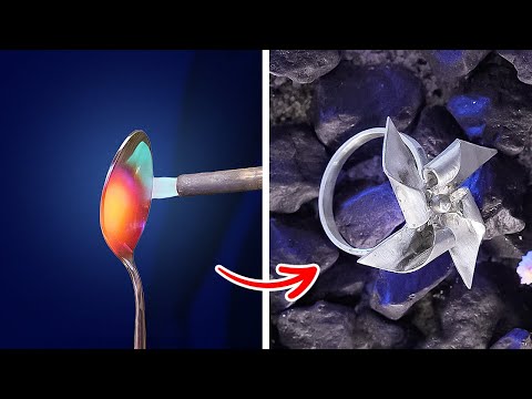 Handmade jewelry ideas. Windmill Ring, Epoxy Crystal ring