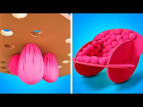 DIY Wood Furniture ideas. Bubble chair, Octopus table, Chair with buckwheat