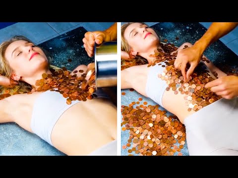 Stunning short dress made entirely from coins. Clothing Hacks
