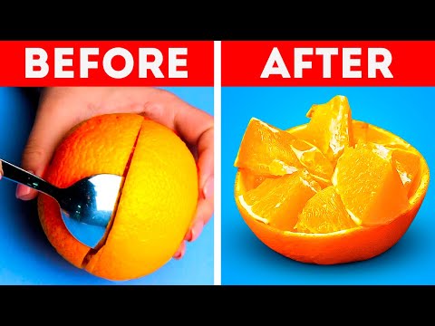 Easy ways to cut and peel fruits and veggies 🍊 Smart Kitchen Hacks