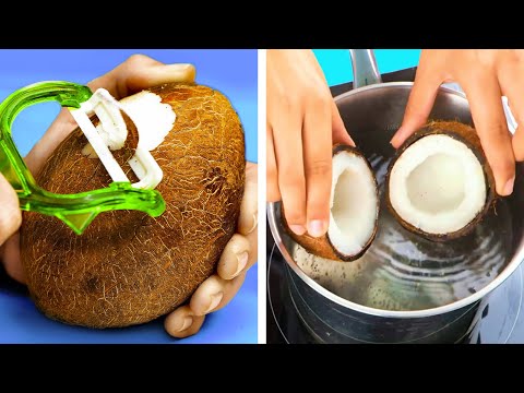 Easy Cutting and Peeling Hacks 🥥🍎🍌