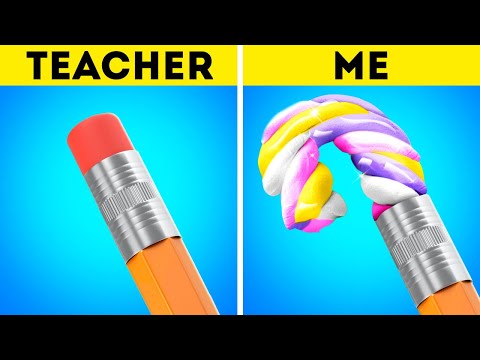 Bright DIY School hacks. Rainbow School supplies and creative DIYs
