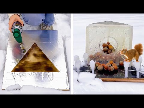 I build a house for a Squirrel. Amazing DIY houses in the forest. For animals and human