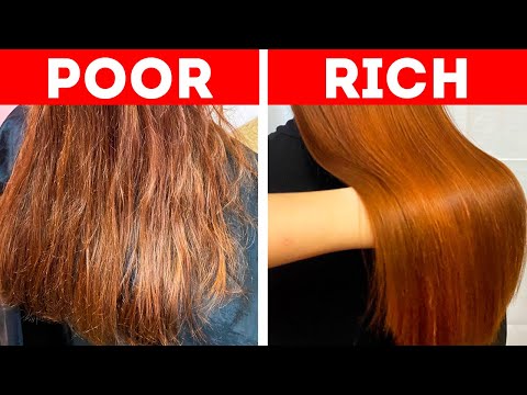 RICH VS POOR. Cool Hair And Beauty Hacks