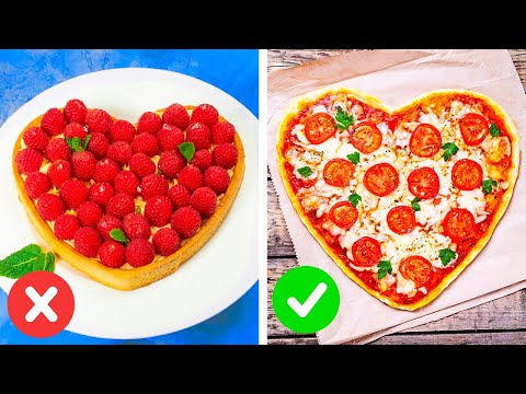 Heart-shaped pizza To Express Your Feelings. VALENTINE'S DAY SNACKS AND HACKS