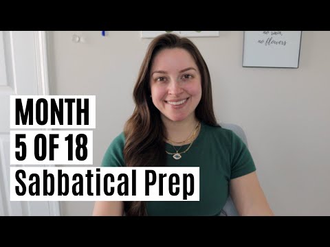 Month 5 of 18 | Sabbatical Prep Update |