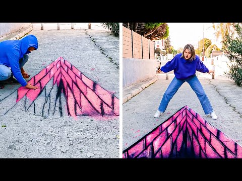 Moving Illustrations VS 3D Paper ART. Creative Arts for Home and Streets