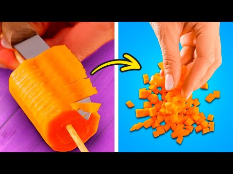 Fast hacks to cut and peel fruits and veggies!
