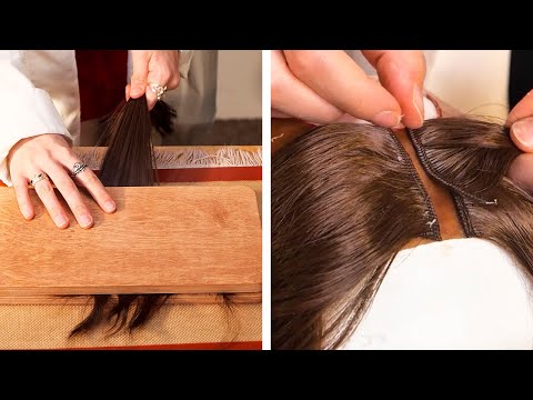 DIY process of creating a hair wig at home! 💇🏻‍♀️ Cool Hair Hacks
