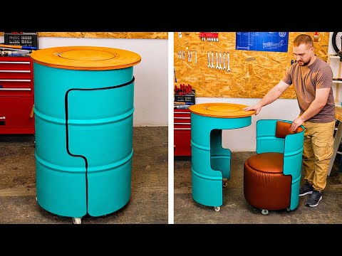 Turn barrels into useful Things? Amazing Workbench for your Garage