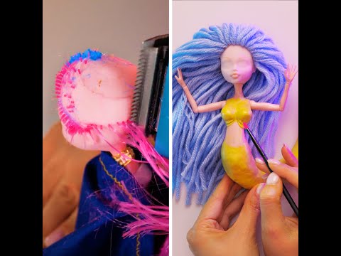 Turning a Plain Doll into a Fabulous Mermaid with Simple Materials! 🧜‍♀️✨ #shorts