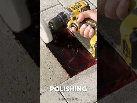 Restore a pavement pit with a cool epoxy design! 😮 #shorts