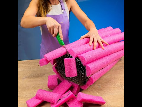 Delightful Decor! 🎩 DIY side table from pool noodles! ♨️ #shorts