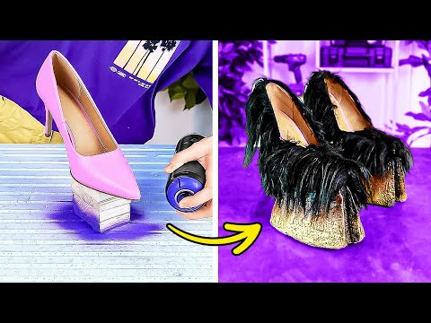 Turn Boring Shoes into Art 🎨 DIY Shoe Upgrades Using Everyday Materials 👟✨