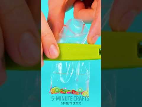 The coolest keychain out of a plastic bag and epoxy resin