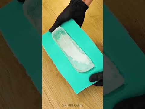 Unique epoxy knife made out from recycled plastic♻️ #shorts