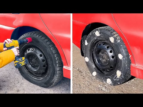 Tire and Foam. Best Car Repair tips with Unusual things