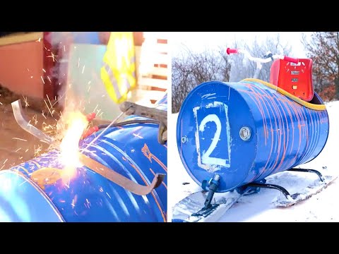 Metal VS Plastic Barrels. DIY Race car for kids and Boat for Camping