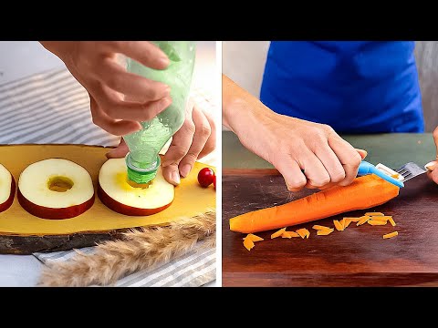 CUT AND PEEL FRUITS & VEGETABLES IN SECONDS! AWESOME KITCHEN LIFE HACKS