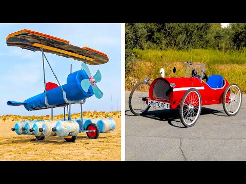 Experimental Seaplane VS Vintage car. Create Unique Vehicles for Extreme Adventures