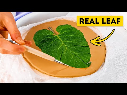 Stunning DIY Clay & Cement Crafts! 🌿 Make a Jewelry Dish with a Leaf Imprint + More