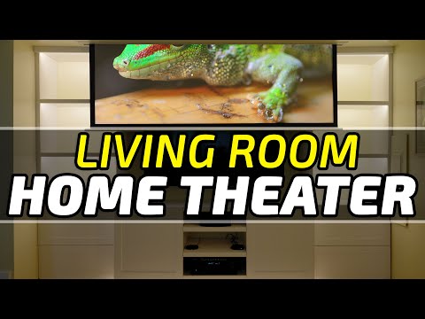 Living Room Theater Build – Hidden Screen, LEDs, Motorized Blinds