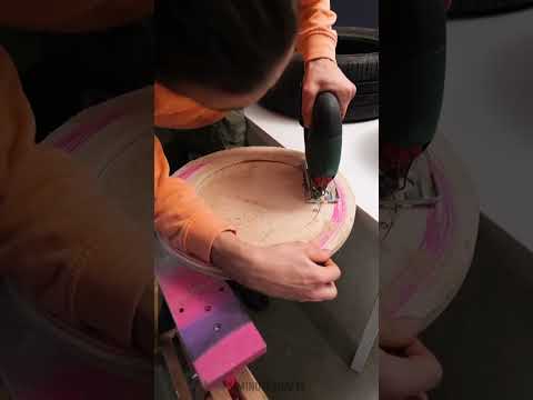 Innovative hydraulic juicing 🍎 DIY Subwoofer made out of Spare tire