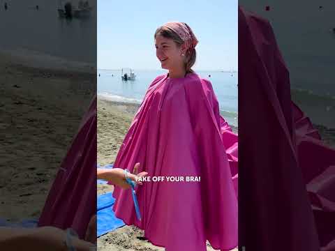 One cut and an umbrella saved her at the beach!