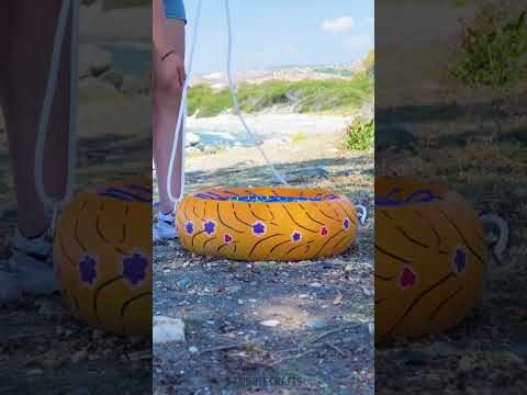 Transform and reuse this old tire to a beautiful swing and Chair 😉