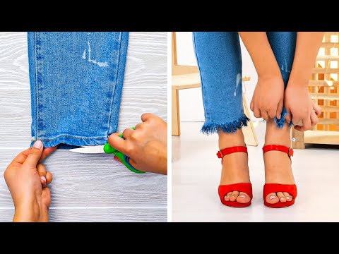 Easy Cutting & Sewing Hacks 👖✂️ Upgrade Your Jeans in Minutes!
