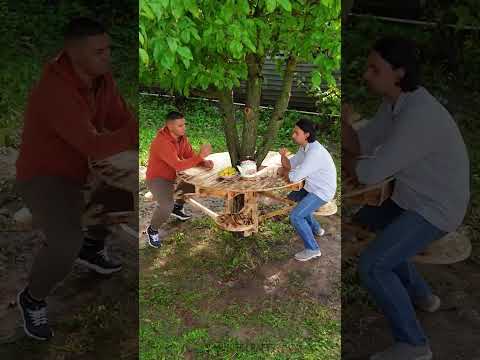 A wooden table around a tree.🌳 DIY backyard bench🏡