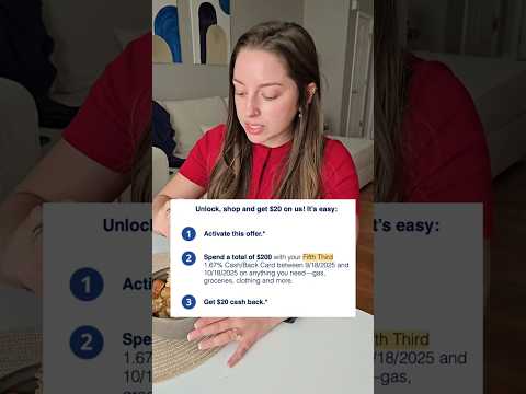 easy $20 bonus from Fifth Third Bank credit card