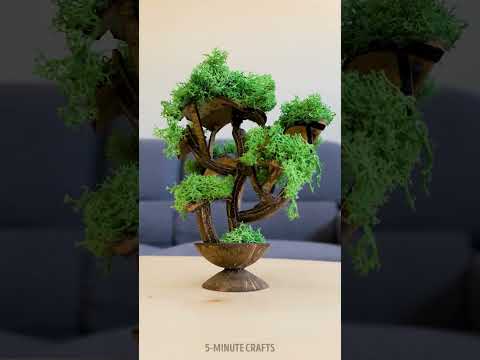 Recycled coconut shells into a unique crafts 🥥 #5MinuteBeat