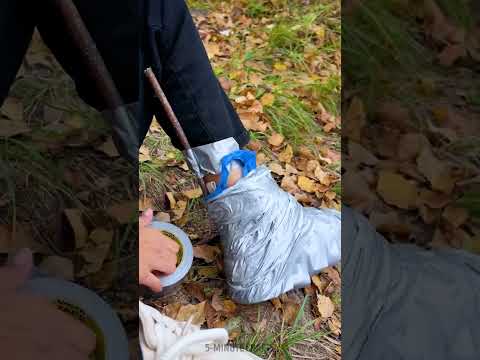 DIY Survival boots 🪡 Crafted only with duct tape 👢 ASMR