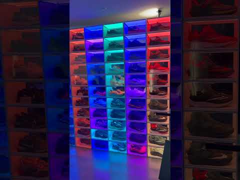Nanoleaf shoe wall looks insane #nike #smarthome #sneakerhead