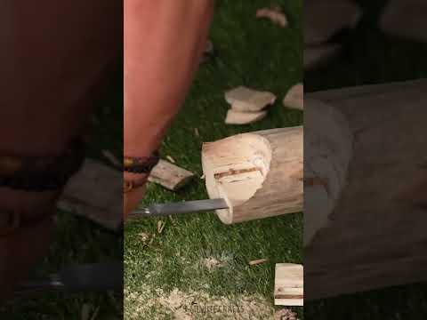 An easy hack to cut a semicircle in a wooden block 🪵