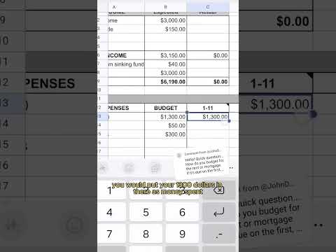 how to incorporate roll over money in my spreadsheets