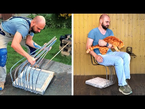 Cement Chair and other Cement crafts for Home and Backyard