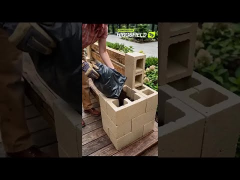 DIY Cinder Block Garden Bench 🌿🪑 #shorts #diy