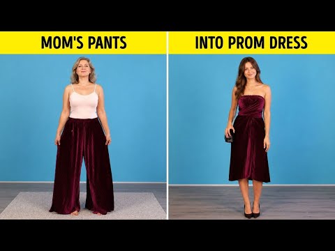 Mom’s Pants Into a PROM Dress? ✂️✨ Parents’ Old Clothes into Trendy Outfits