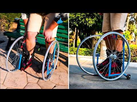 Extraordinary Rollers with Large Wheels. DIY Inventions for Riding and Home