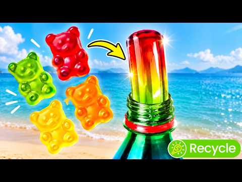 Colorful Food Ideas And Dessert Recipes With Jelly, Chocolate, Marshmallow And Cake